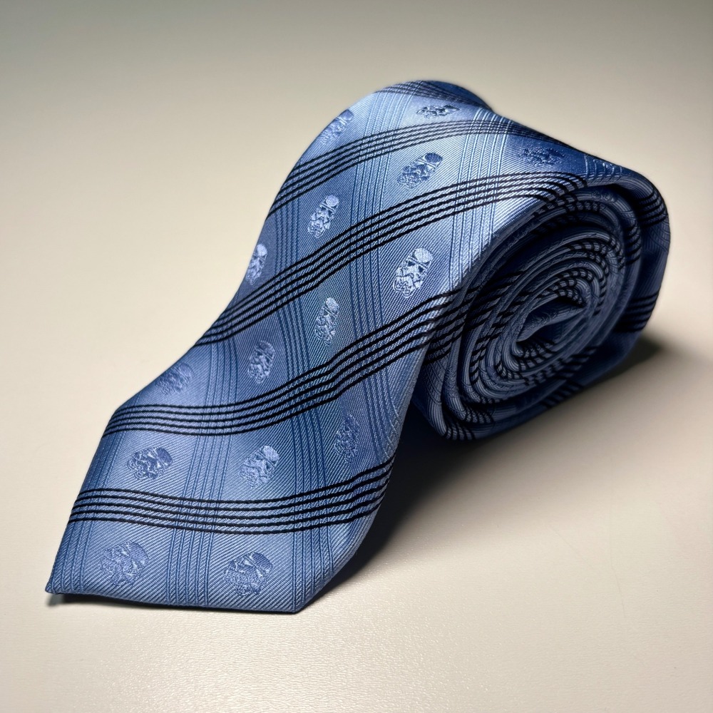 Star Wars Stormtrooper Striped Necktie Light Blue Silk Blend Tie